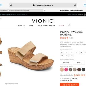 Vionic Neutral Wedge Sandel- Brand New in Box